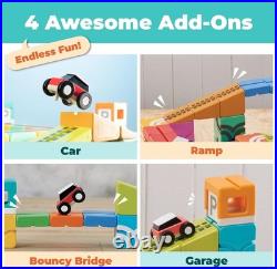 Magnetic Building Blocks Car Track Set, 46PCS STEM Learning Toys for Kids Age