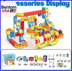 Magnetic Electric Train Tracks Set Gift for Kids 3-10 Car, 3D Infinity Cube Track