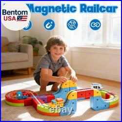 Magnetic Electric Train Tracks Set Gift for Kids 3-10 Car, 3D Infinity Cube Track