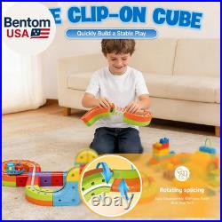 Magnetic Electric Train Tracks Set Gift for Kids 3-10 Car, 3D Infinity Cube Track