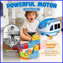 Magnetic Electric Train Tracks Set Gift for Kids 3-10 Car, 3D Infinity Cube Track