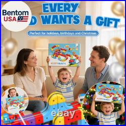 Magnetic Electric Train Tracks Set Gift for Kids 3-10 Car, 3D Infinity Cube Track