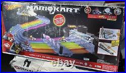 Mario Kart Hot Wheels Rainbow Road Race Track Set Lights & Sounds Open Box