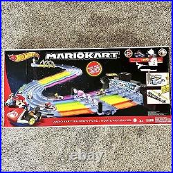 Mario Kart Rainbow Road Raceway 8-Foot Track Set Hot Wheels NEW DAMAGED BOX