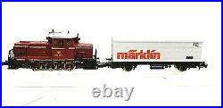 Marklin Z 8174 Battery Starter set with 8864 loco & 8617 container car (tested)