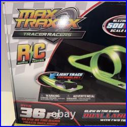Max Traxxx Glow in Dark Dual Lane Racing Twin Loop Set /cars/ Remote Sealed