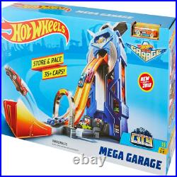Mega Garage Toy Car Race Track & Playset, Stores 35+ 164 Scale Vehicles