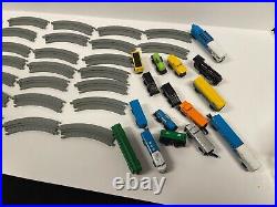 Micro Machines Train Set Lot x44 Track Pcs x16 Train Cars Mixed As Pictured