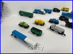 Micro Machines Train Set Lot x44 Track Pcs x16 Train Cars Mixed As Pictured