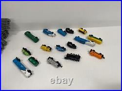 Micro Machines Train Set Lot x44 Track Pcs x16 Train Cars Mixed As Pictured