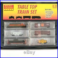Micro Trains BSNF Table Top Train Set with SD40-2 Locomotive Cars Track Z Scale