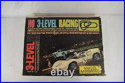 Model Motoring 3-Level HO Car Racing Track Set #1623 Aurora 1966 Complete Vtg