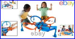 Motorized Criss-Cross Crash Track Set with 164 Scale Toy Car for Kids