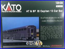 N Scale KATO'AT&SF El Capitan' 10 Car Set with Display Track Item #106-084
