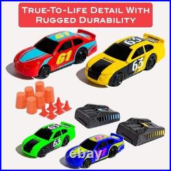 NASCAR Slot Car Race Track Set with 4 Electric Cars