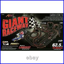 NEW AFX Giant Raceway 62.5' HO Slot Car Track Set withTri-Power Pack