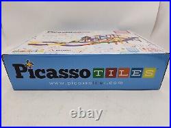 NEW Picasso Tiles 100 Pcs Race Car Track Set Magnetic Toy Building with2 Led Cars