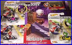 NEW SEALED Hot Wheels Mario Kart Boo's Spooky Sprint Track Set with 3 Bonus Cars