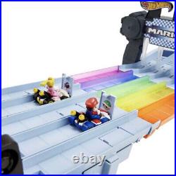 NIB Hot Wheels Mario Kart Rainbow Road Track Set Includes 5 Extra Race Cars HTF