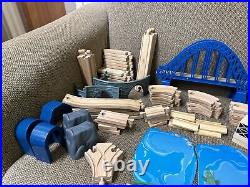 Nearly 200 Piece Wooden Train Track Lot Railway Set Accessories Cars, People