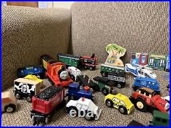 Nearly 200 Piece Wooden Train Track Lot Railway Set Accessories Cars, People