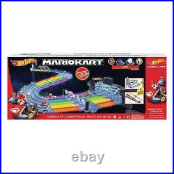 New! Hot Wheels Mario Kart Rainbow Road Raceway Track Set Nintendo Mattel