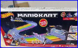 New Hot Wheels Nintendo Mario Kart Rainbow Road Raceway 8-Foot Track Set