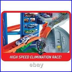 New Hot Wheels Track Set Garage Playset 2 Toy Cars City Ultimate Race Fun Kids