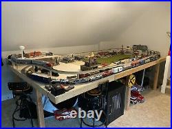 O Scale Train Set Buildings Bridges Cars Locomotive Tracks Fast Track Not HO