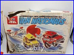 Ohio Art Drag Vans Van Nationals Race Set With 2 Vans + Track 1 Chute Box Instr