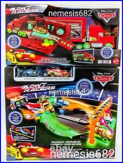 Pixar Cars Glow Racers Mack Hauler + Launch & Criss-Cross Race Track Sets 2023