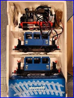 Playmobil Vintage 1984 Geobra Model 4000 Electric Train Track Set Blue Cars Rare