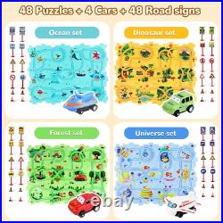Puzzle Racer Kids Car Track Set, Kids Toys Boys 3-5, Toys for 2 3 4 5 6 Year