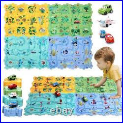 Puzzle Racer Kids Car Track Set Puzzle Racer Car Track Set with Roadmap Puzzl