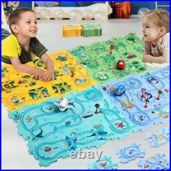 Puzzle Racer Kids Car Track Set Puzzle Racer Car Track Set with Roadmap Puzzl