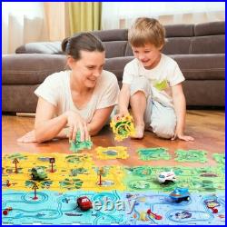 Puzzle Racer Kids Car Track Set Puzzle Racer Car Track Set with Roadmap Puzzl