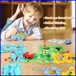 Puzzle Racer Kids Car Track Set, Toys Boys 3-5, for 2 3 4 5 6 Year