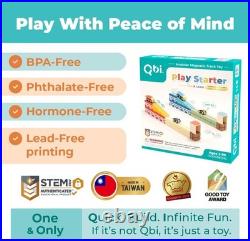 QBI Magnetic Blocks Race Car Track Set, STEM Toys for Kids Ages 3-5, 36 PCS