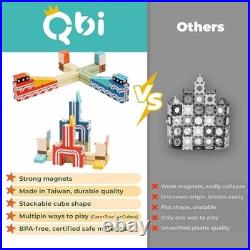 QBI Magnetic Blocks Race Car Track Set, STEM Toys for Kids Ages 3-5, 36 PCS