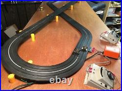 QUICK SETUP AURORA MODEL MOTORING HO CUSTOM 2 LANE SLOT CAR TRACK SET With2 CARS