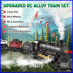 RC Train Set for Kids, Alloy Steam Locomotive with Cars and Tracks