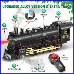 RC Train Set for Kids, Alloy Steam Locomotive with Cars and Tracks Train Set f