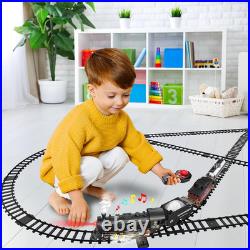 RC Train Set for Kids, Alloy Steam Locomotive with Cars and Tracks Train Set f