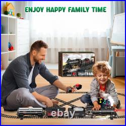 RC Train Set for Kids, Alloy Steam Locomotive with Cars and Tracks Train Set f