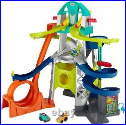 Race Track Fits Little People Cars Toddler Play Set with Loop 2 Cars Included