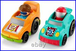 Race Track Fits Little People Cars Toddler Play Set with Loop 2 Cars Included