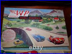 Rare ENGLAND VIP 1/32 Set A Figure 8 Model Roadways Metal Track Slot Car Set