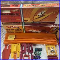 Rare Hot Wheels 1967 Drag Race & Stunt Action Track Set With Box & 4 Redliner Cars