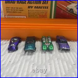 Rare Hot Wheels 1967 Drag Race & Stunt Action Track Set With Box & 4 Redliner Cars