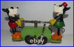 Rare Nm! Greenvs. Disney 1934 Lionel Mickey Mouse Hand Car+2 Pc. Boxed Set+track